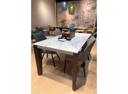 Стол ESMIR 180 MATTE ARABESCATO SOLID CERAMIC/ орех, ®DISAUR в Ростове-на-Дону Стол ESMIR 180 MATTE ARABESCATO SOLID CERAMIC/ орех, ®DISAUR в Ростове-на-Дону