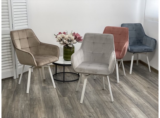 Стул MAVERICK 360 град. поворот. BLUVEL-40 BEIGE/ белый каркас, в Ростове-на-Дону