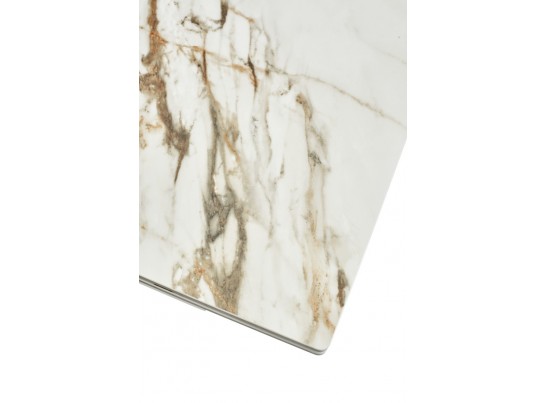 Стол ALTO 160 KL-188 Контрастный мрамор матовый, итальянская керамика/ белый каркас в Ростове-на-Дону