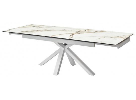 Стол ALTO 160 KL-188 Контрастный мрамор матовый, итальянская керамика/ белый каркас в Ростове-на-Дону