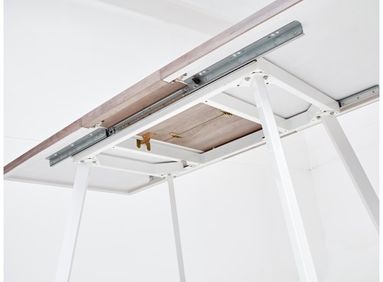 OLD Стол BRICK-2 120 Серый дуб #31054K/ БЕЛЫЙ каркас в Ростове-на-Дону