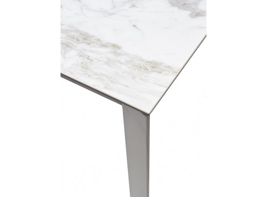 Стол CORNER 120 VOLAKAS WHITE Белый мрамор глянцевый, керамика/ GREY1 в Ростове-на-Дону Стол CORNER 120 VOLAKAS WHITE Белый мрамор глянцевый, керамика/ GREY1 в Ростове-на-Дону